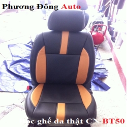 Bọc ghế da thật công nghiệp Mazda BT50 | Pha đen da bò